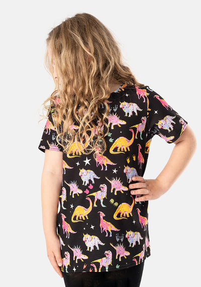 Cosmic Dinosaur Print Children's T-Shirt (Starossaurus)