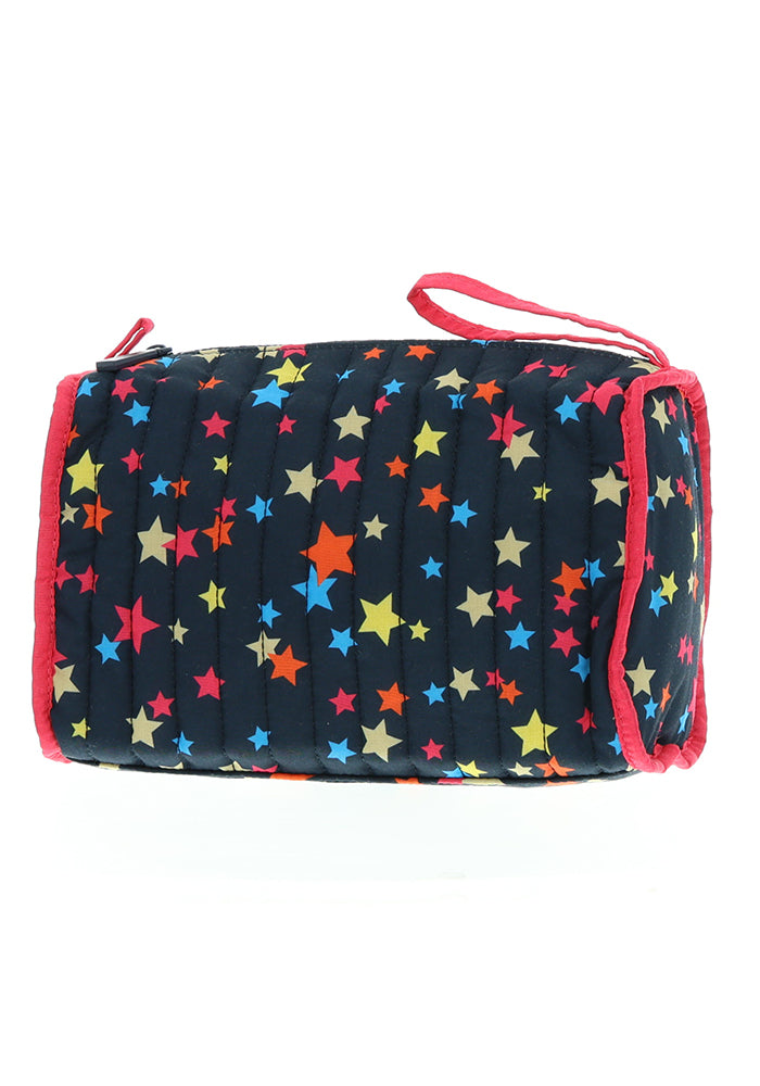 Front view of Stars Quilted Make Up Bag
