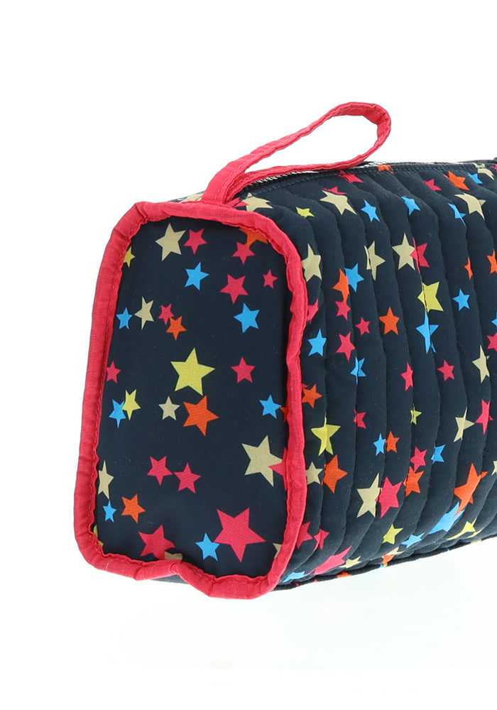 Third angle of Stars Quilted Make Up Bag
