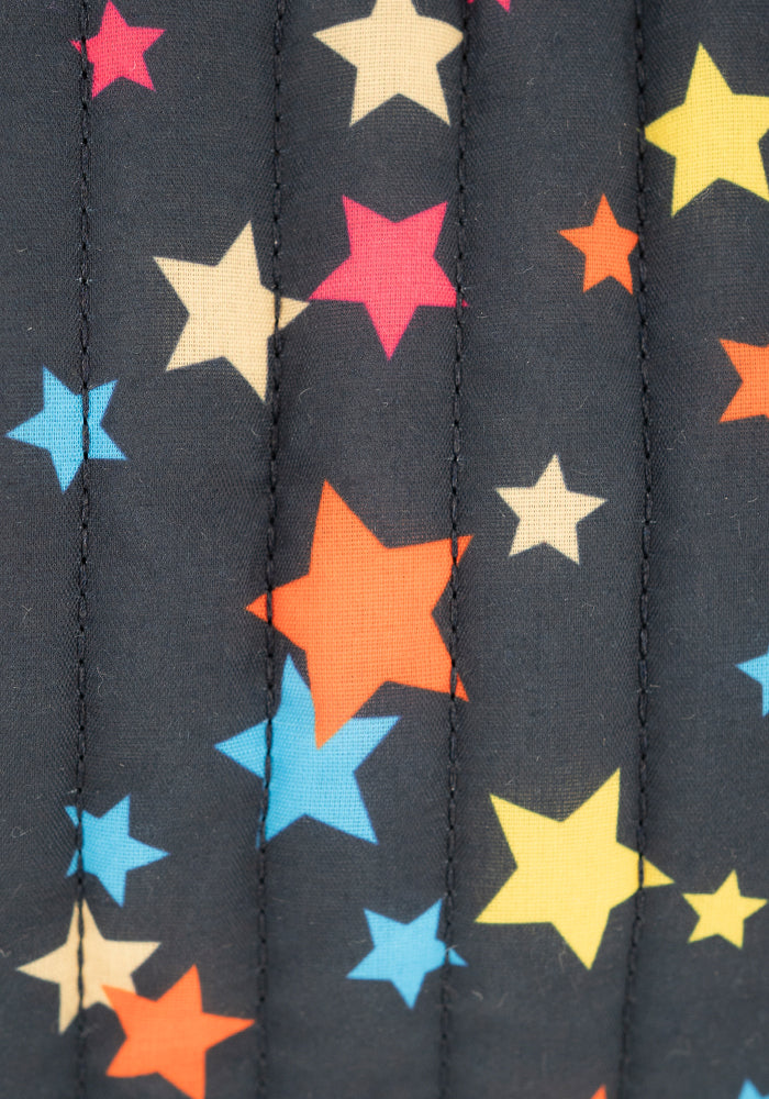 Second angle of Stars Quilted Make Up Bag