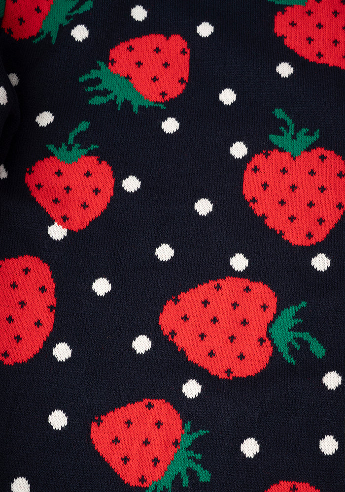 Second angle of Strawberry Knit Cardigan