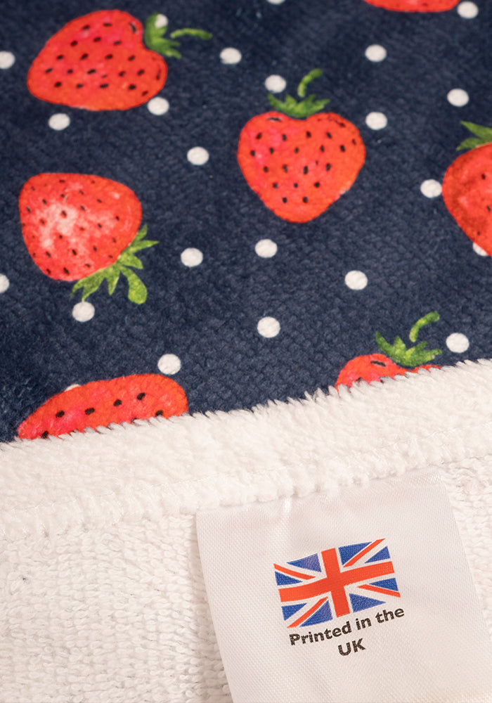 Fifth angle of Large Strawberries Print Towel