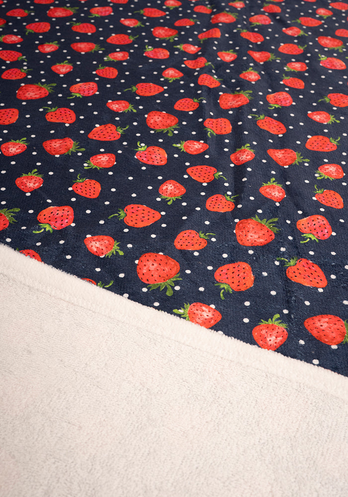 Fourth angle of Large Strawberries Print Towel
