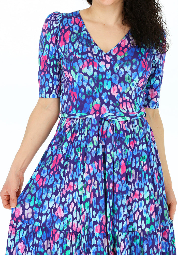 Fourth angle of Steen Ombre Animal Print Summer Cotton Midaxi Dress