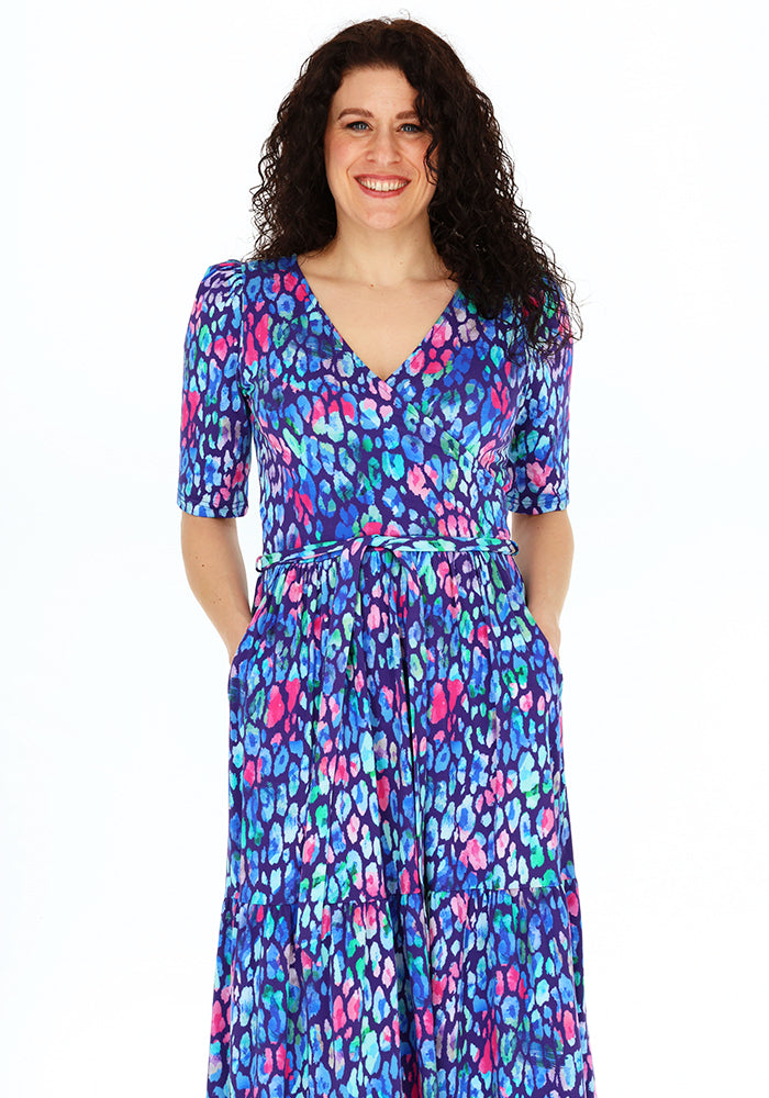 Fifth angle of Steen Ombre Animal Print Summer Cotton Midaxi Dress