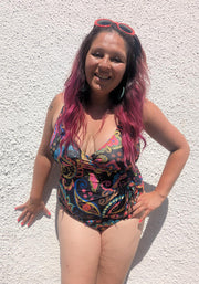 Popsy Painted Paisley Side Ruched Swimsuit