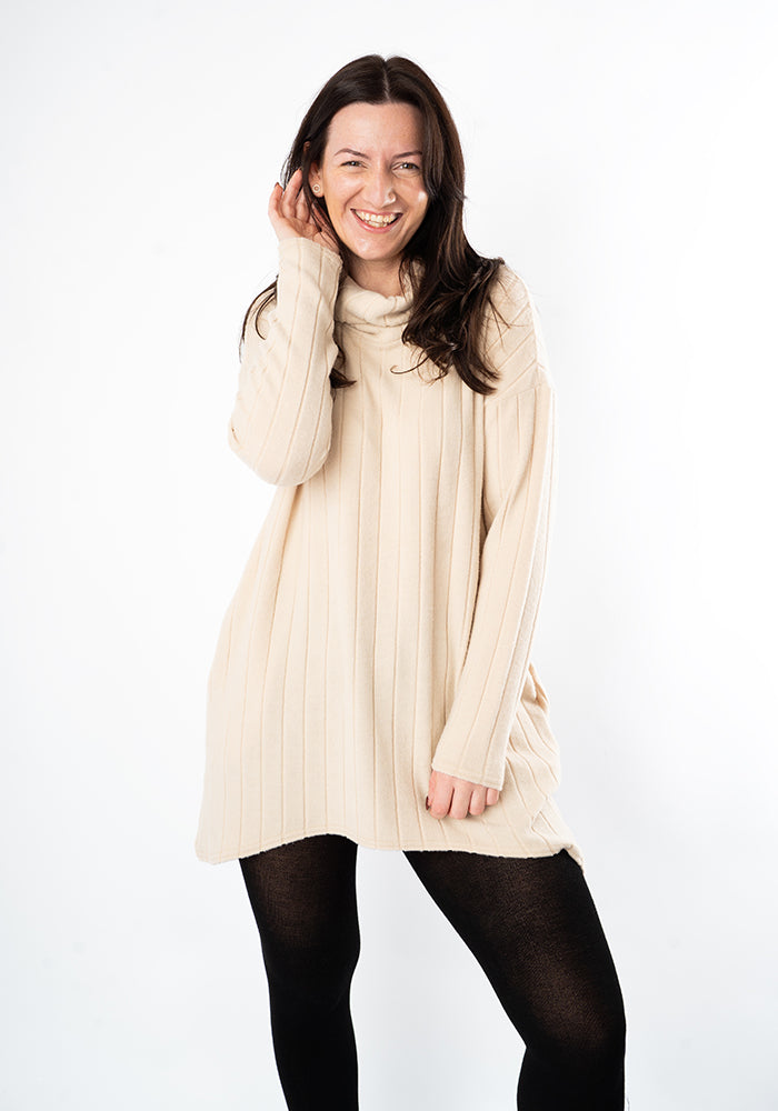 Fourth angle of Bexley Stone Brushed Chunky Rib Tunic