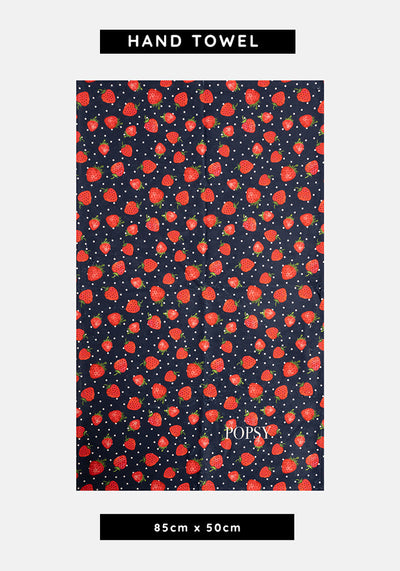 Strawberries Print Hand Towel