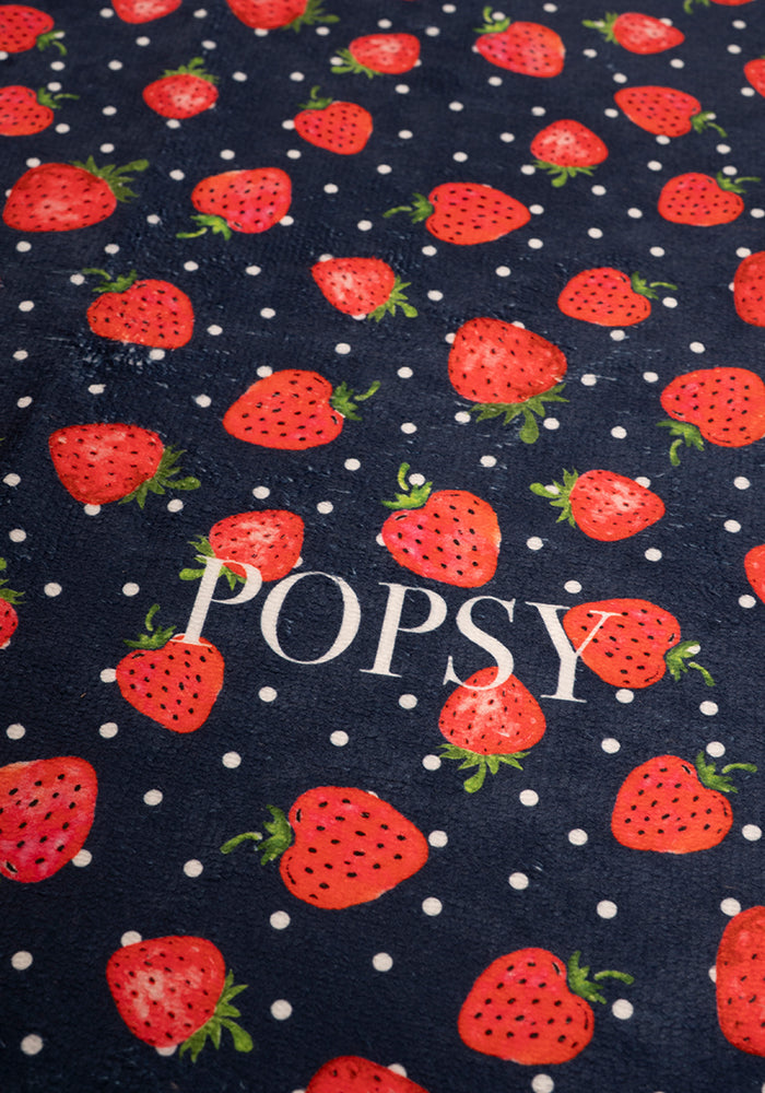 Fifth angle of Strawberries Print Hand Towel