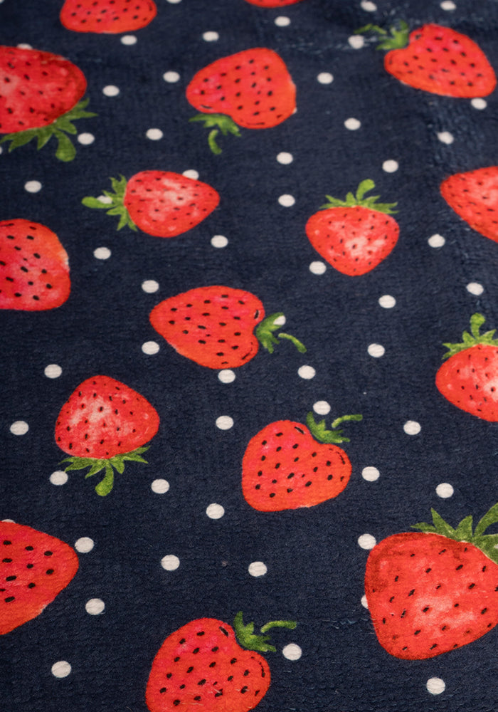 Fourth angle of Strawberries Print Hand Towel