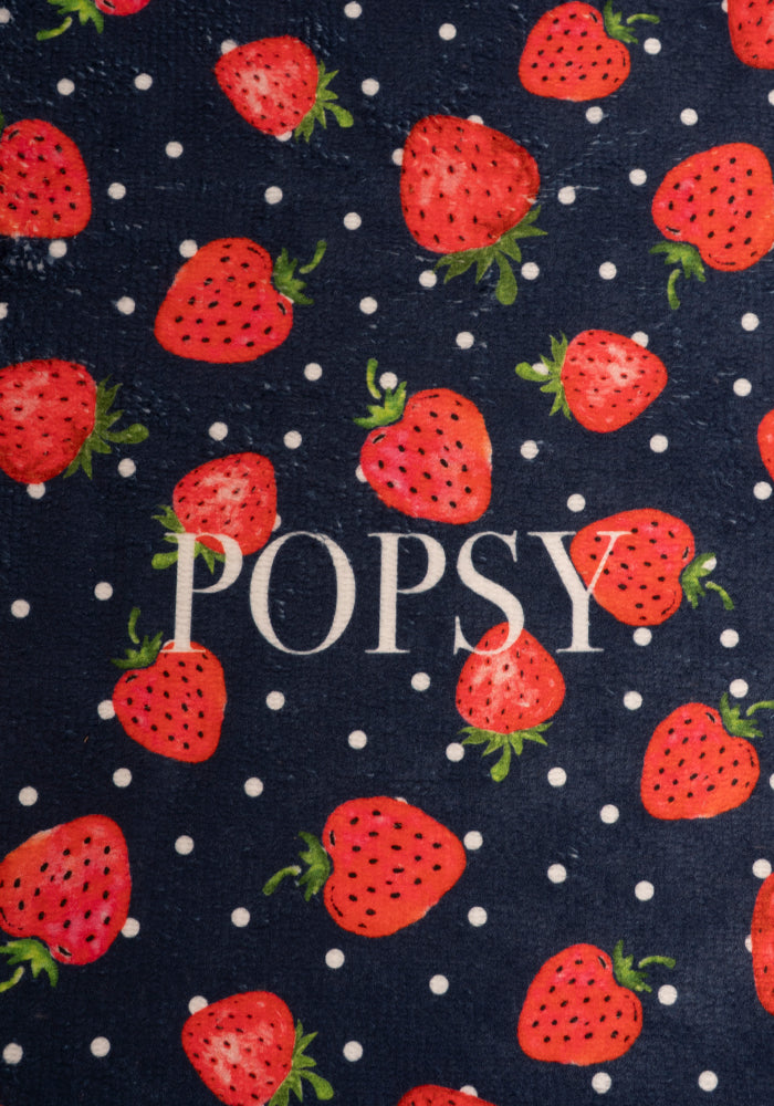 Second angle of Large Strawberries Print Towel