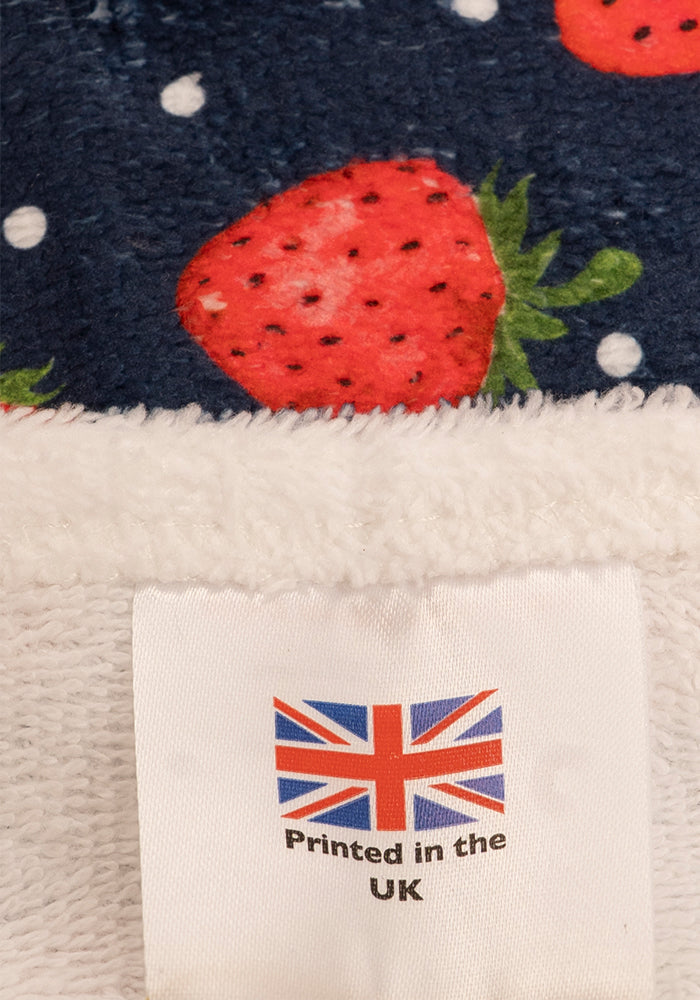 Third angle of Strawberries Print Hand Towel