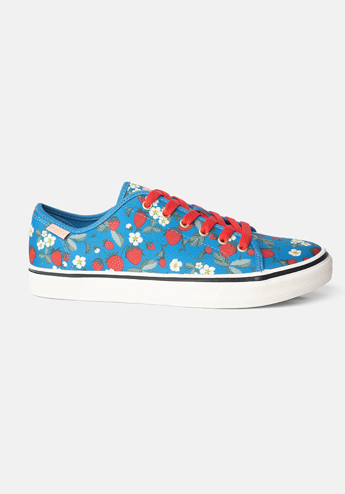 Strawberry Print Canvas Pumps