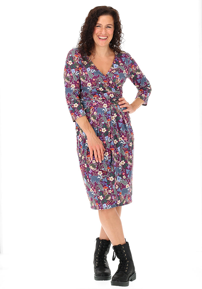 Sue-Anne Hedgehogs &amp; Badger Print Dress