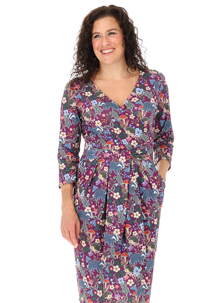 Sue-Anne Hedgehogs &amp; Badger Print Dress