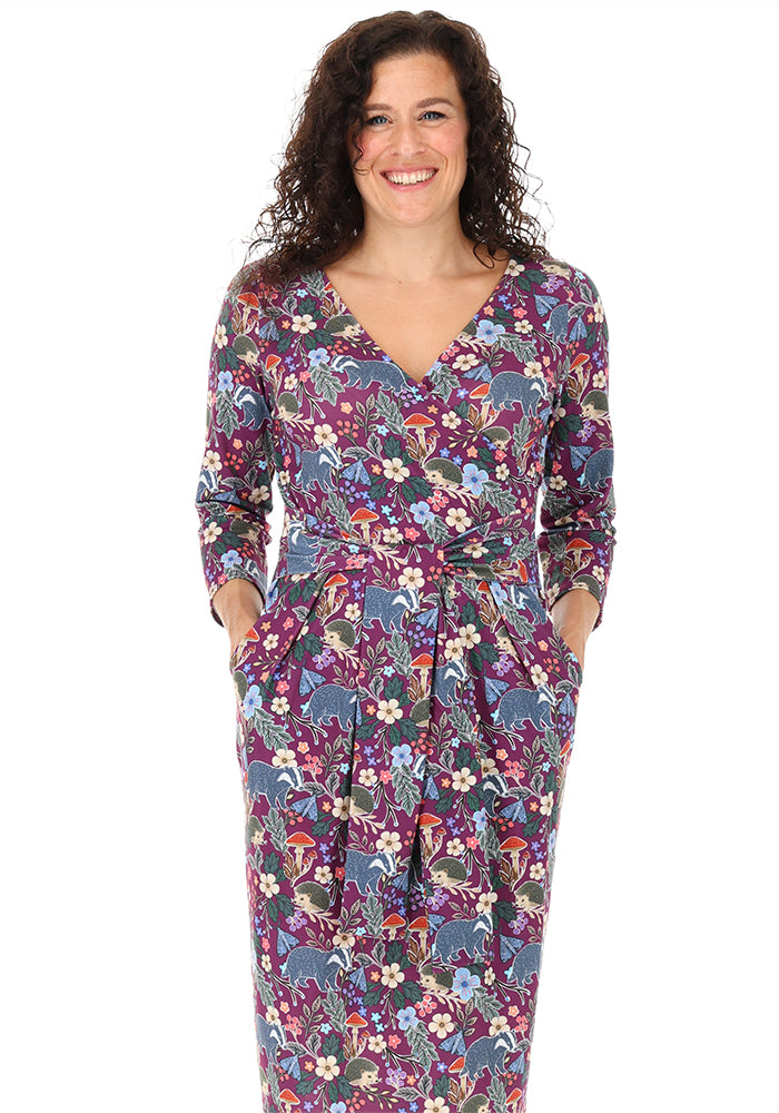 Sue-Anne Hedgehogs &amp; Badger Print Dress