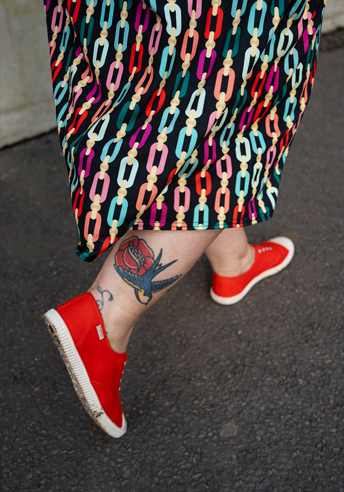 Suki Geometric Chain Print Midi Dress