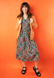 Suki Geometric Chain Print Midi Dress