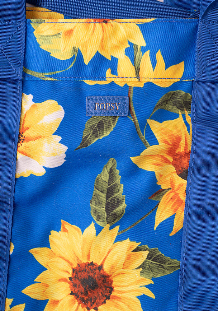 Sunflower Print Beach Bag
