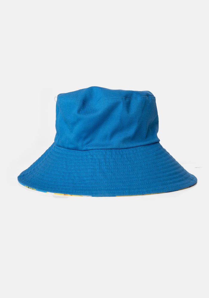 Blue Sunflower Print Bucket Hat