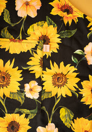 Black Sunflower Print Popsy Apron