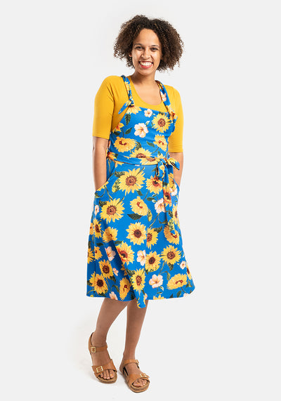 Tamar Blue  Sunflower Print Pinafore