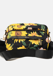 Sunflower Print Cross Body Bag