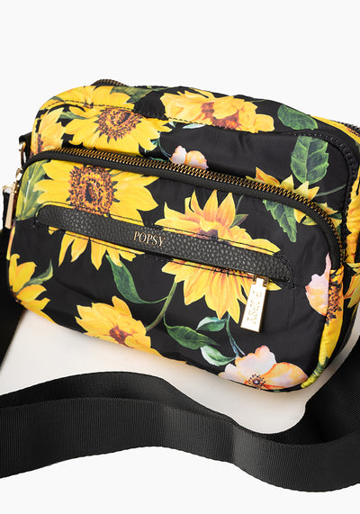Sunflower Print Cross Body Bag
