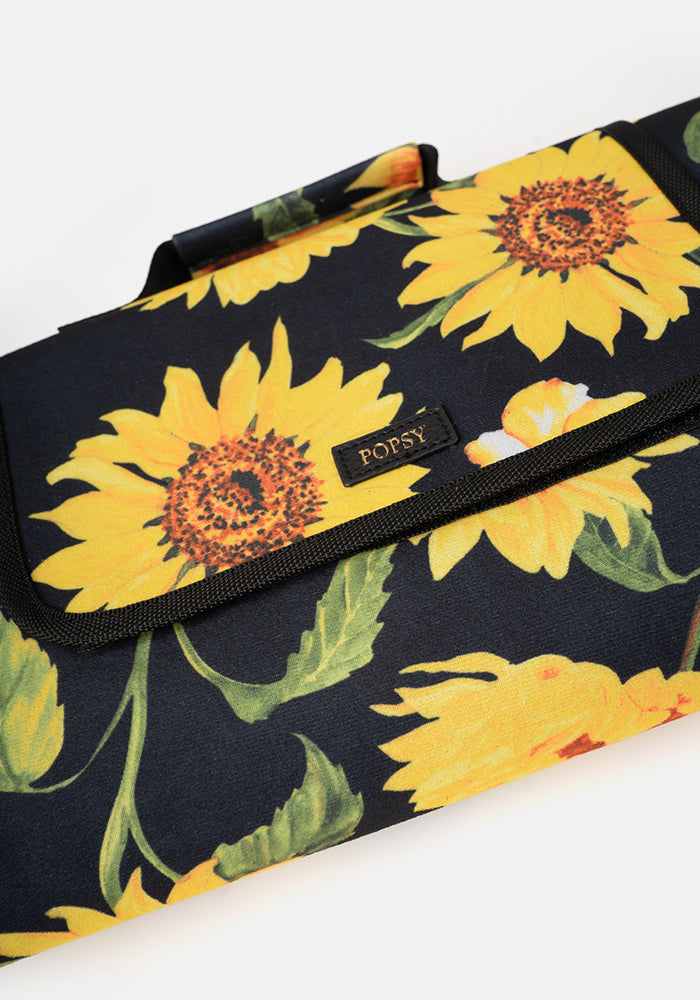 Sunflower Print Foldable Popsy Picnic Blanket