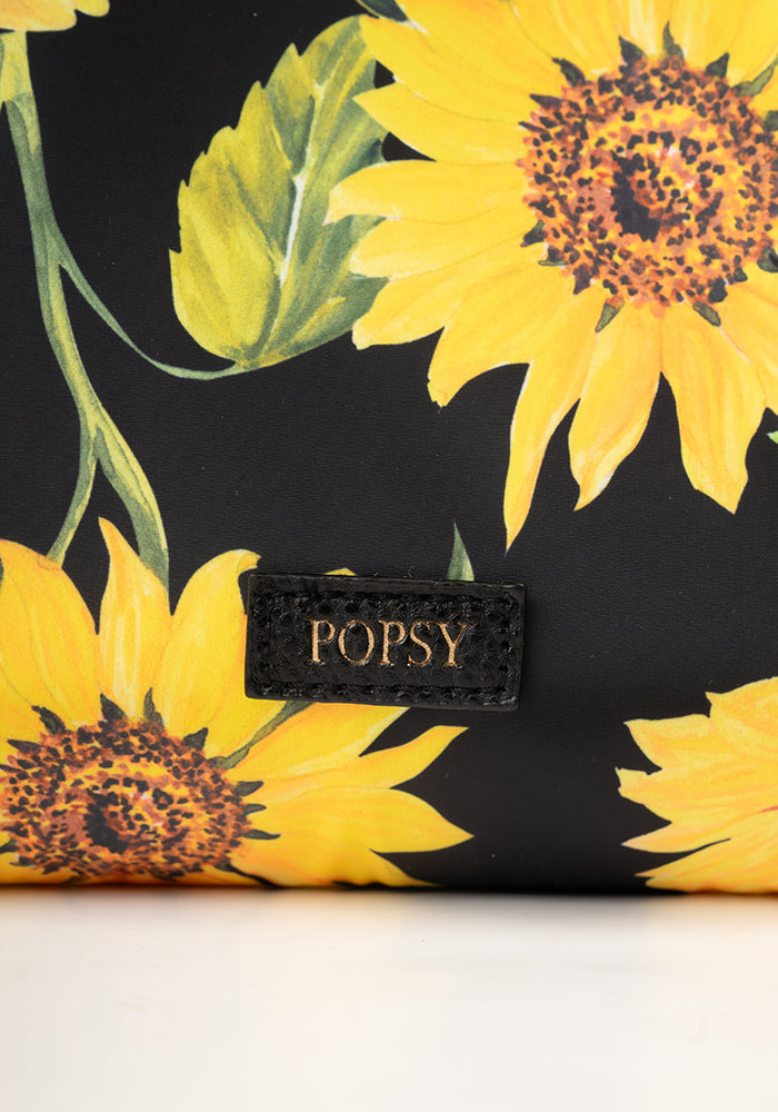 Third angle of Sunflower Print Popsy Lunch Bag