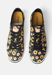 Sunflower Print Canvas Pumps