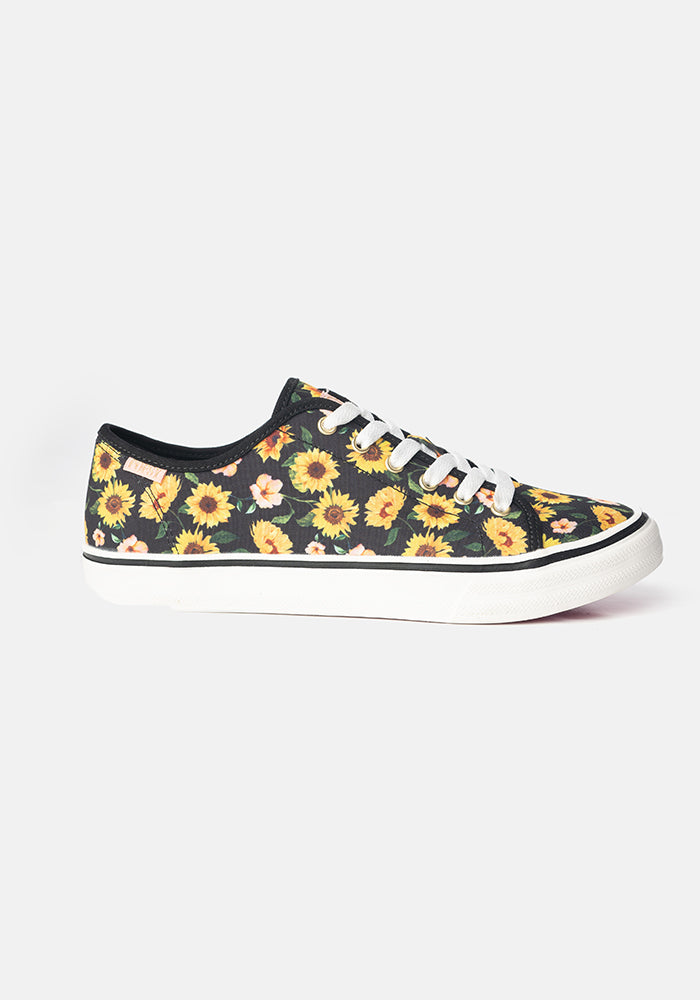 Sunflower Print Canvas Pumps