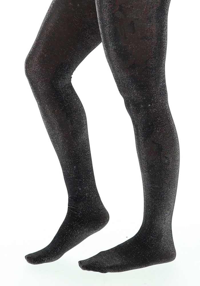 Super Soft Black &amp; Silver Sparkle Tights