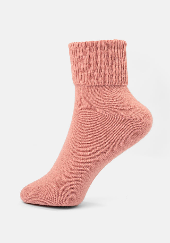 Front view of Sweet Pink Cosy Socks