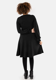 Sydney Black Wrap Neck Dress
