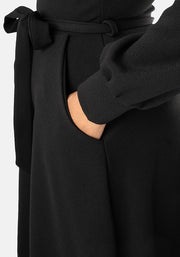 Sydney Black Wrap Neck Dress