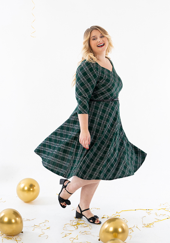 Tara Green Tartan Swing Dress