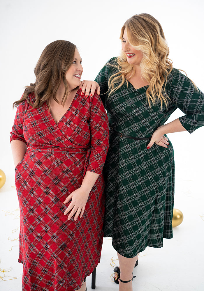 McDee Red Tartan Midi Dress