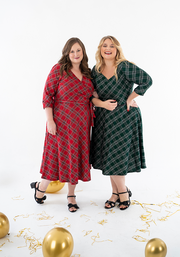 McDee Red Tartan Midi Dress