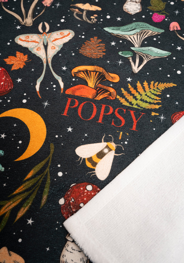 Second angle of Woodland Mushroom Print Large Towel
