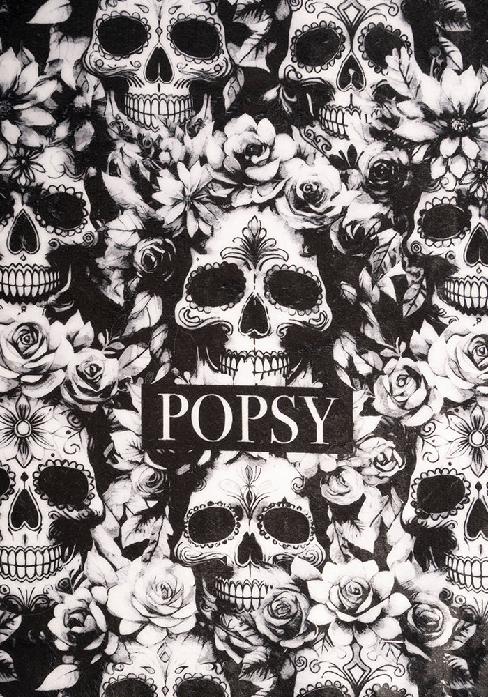 Second angle of Mono Skull Print Hand Towel