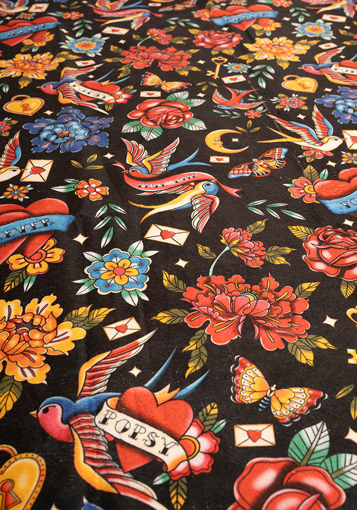 Second angle of Tattoo Print Jumbo Bath Sheet