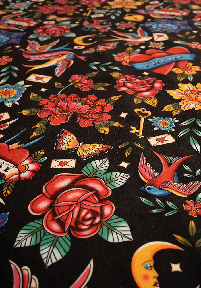 Third angle of Tattoo Print Large Towel