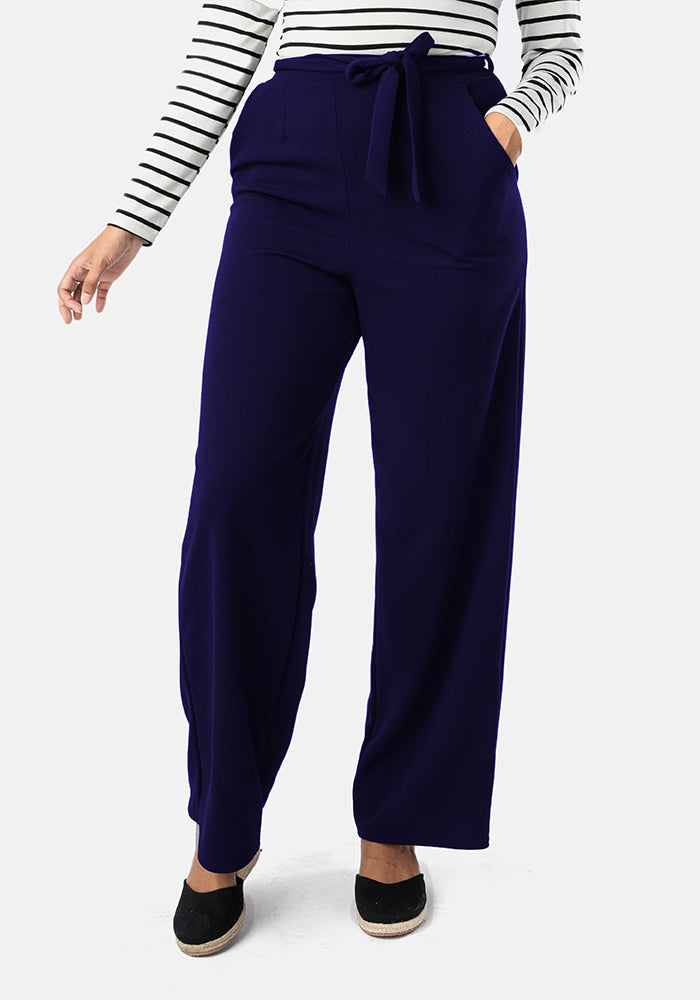 Front view of Trisha Navy Popsy Trousers