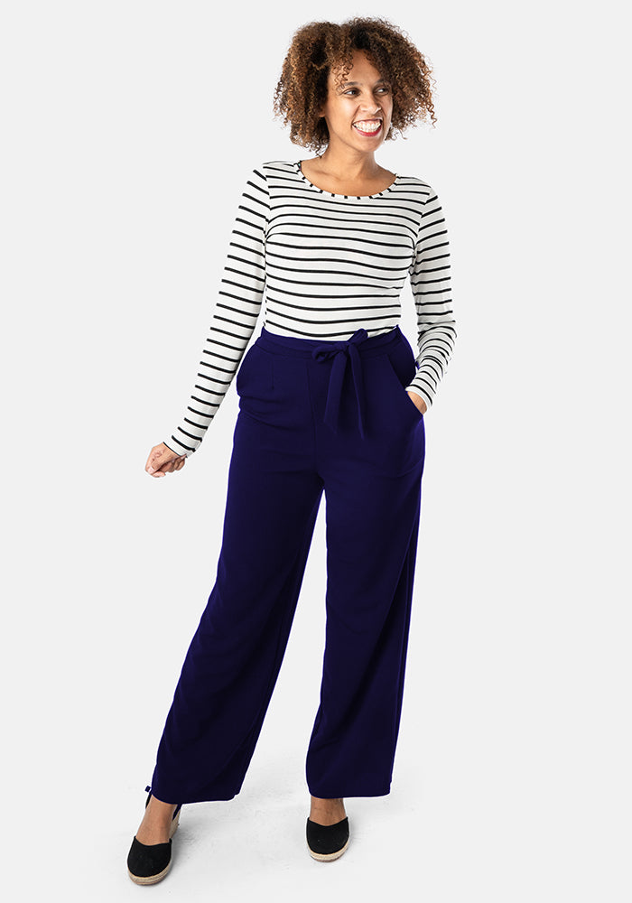 Fourth angle of Trisha Navy Popsy Trousers