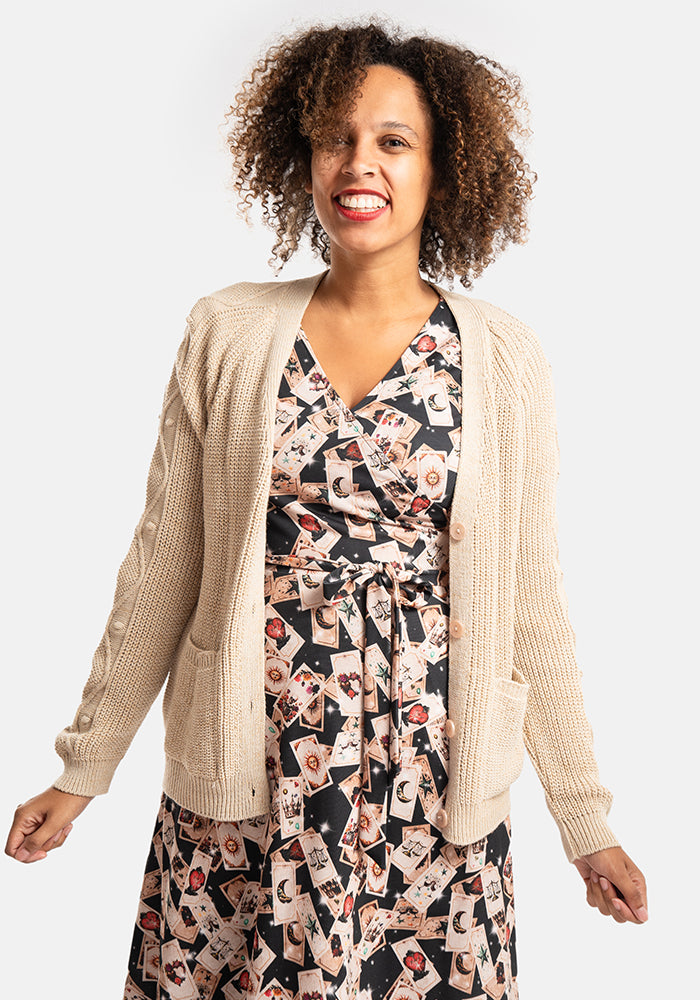 Taara Falling Tarot Card Print Midi Dress
