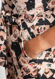 Taara Falling Tarot Card Print Midi Dress
