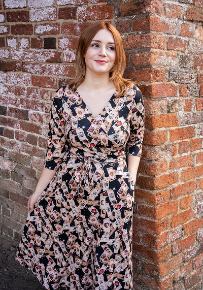 Taara Falling Tarot Card Print Midi Dress