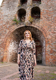Taara Falling Tarot Card Print Midi Dress