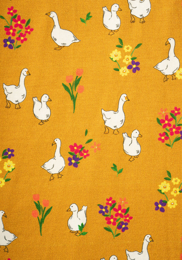 Children's Gaggle Of Geese Print Cotton Dress (Talia)